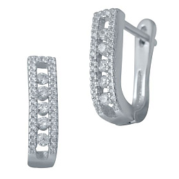Silver Earrings with Fianites