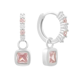 Серебряные серьги с фианитами