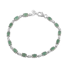 Silver bracelet with a 6.66-carat emerald