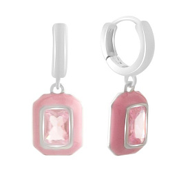 Silver earrings with phianites, semallu