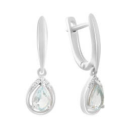 Silver earrings with topaz 1.777ct
