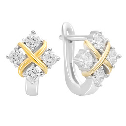 Silver earrings with cubic zirconia