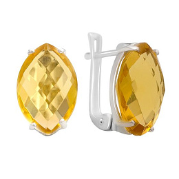 Серебряные серьги с цитрином nano 10.5ct