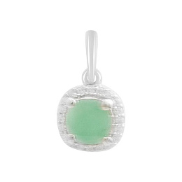 Silver pendant with 0.666ct emerald