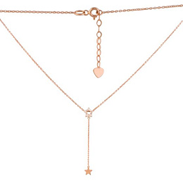 Золотое колье с фианитами 0.15ct