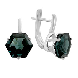 Серебряные серьги с топазом Лондон Блю 6.927ct