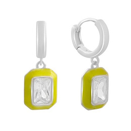 Silver earrings with phianites, semallu