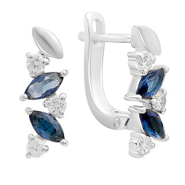 Срібні сережки з сапфіром nano 1.45ct