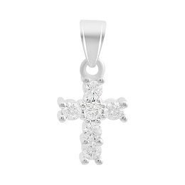 Серебряный крестик с фианитами