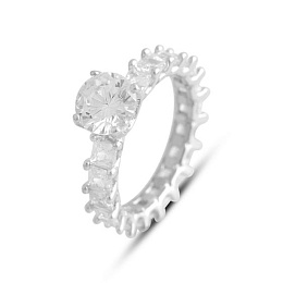 Silver Ring with Fianites