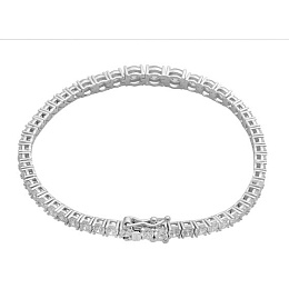 Silver bracelet with phianites