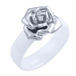 Silver ring with ceramics