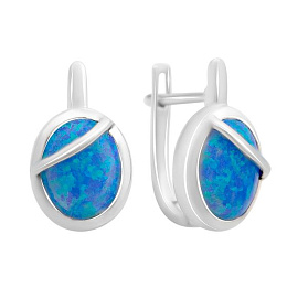 Срібні сережки з опалом 2.06ct