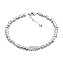 Silver bracelet with cubic zirconia