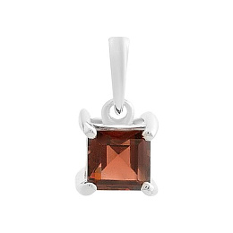 Silver pendant with 0.85ct garnet