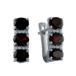 Серебряные серьги с гранатом 2.322ct