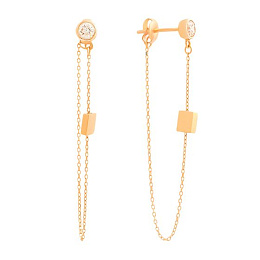 Gold earrings with cubic zirconia 0.08ct