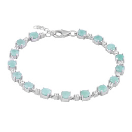 Silver bracelet with an 8.485-carat emerald