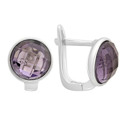 Silver earrings with cubic zirconia