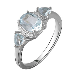 Серебряное кольцо с топазом 2.195ct