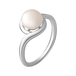 Silver ring with pearls