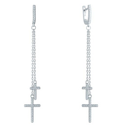 Срібні сережки з фіанітами