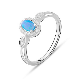 Silver ring with an opal