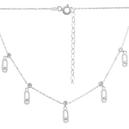 Silver necklace with cubic zirconia