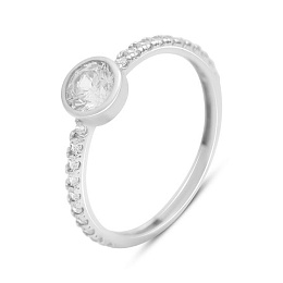 Silver ring with cubic zirconia