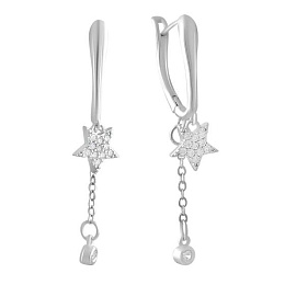 Срібні сережки з фіанітами