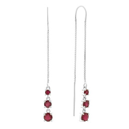 Срібні сережки з рубіном 2.503ct