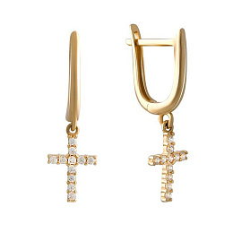 Золоті сережки з фіанітами 0.11ct