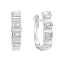 Silver earrings with cubic zirconia