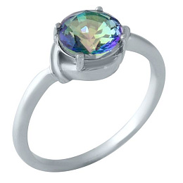 Silver ring with a mystic topaz