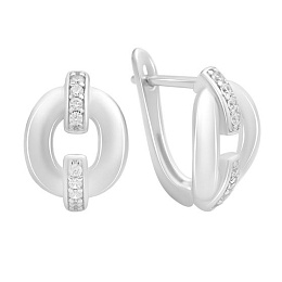 Silver earrings with cubic zirconia