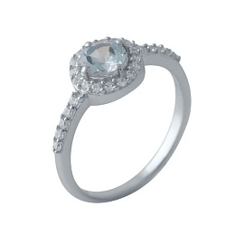 Silver ring with a 0.957-carat topaz