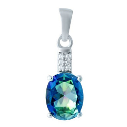 Silver pendant with a 1.936-carat mystic topaz
