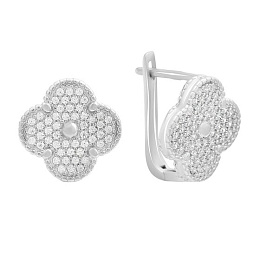 Silver earrings with cubic zirconia