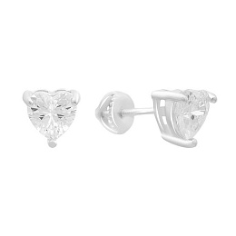Silver earrings with cubic zirconia