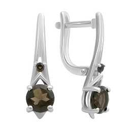 Срібні сережки з раухтопазом (димчастим кварцом) 1.617ct