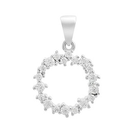 Silver pendant with cubic zirconia