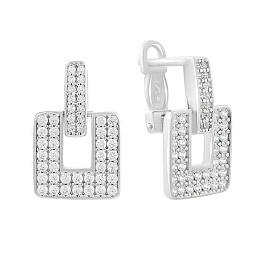 Silver earrings with cubic zirconia