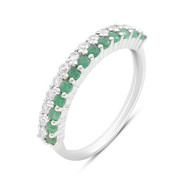 Silver ring with 1.19ct emerald