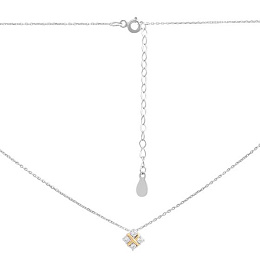 Silver necklace with cubic zirconia