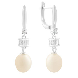 Silver earrings with pearls 8ct