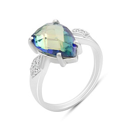 Silver ring with mystic topaz 3.492ct