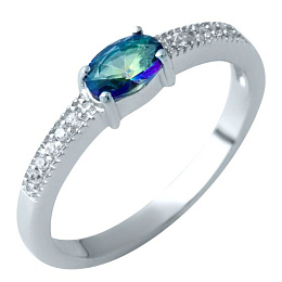 Silver ring with a 0.441-carat mystic topaz