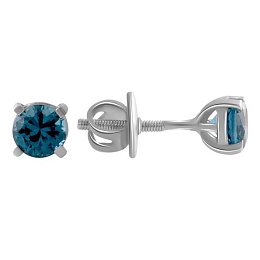 Silver Earrings with London Blue Topaz, 0.703 ct