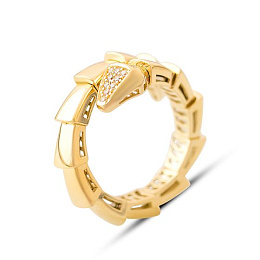 Gold ring with 0.23ct phianites