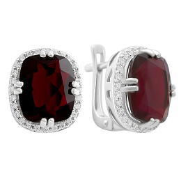 Серебряные серьги с гранатом nano 9.39ct